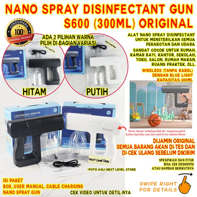 Desinfectan Spray Gun Nano S600 Desinfektan Fogging Portable ORIGINAL