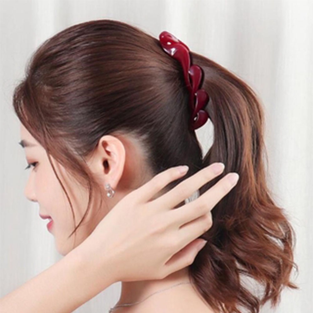 aaoottuuoo5.id Korea Jenis Akrilik Besar Pisang Ponytail Clip Aksesori Rambut Jepit Rambut untuk Wanita