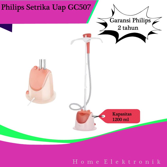 Philips GC-507 Garment Steamer Oranye dan Perak