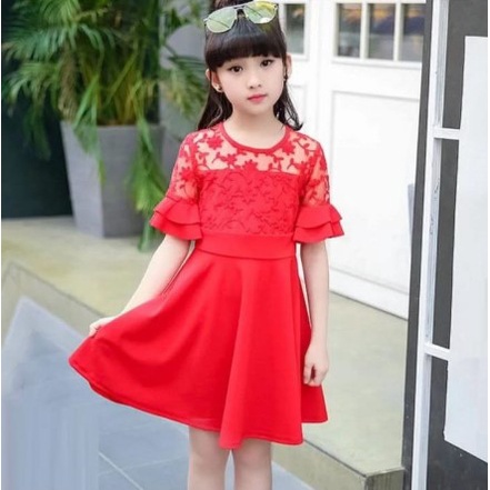 Dress Fabia Kid Dress Sabrina Brukat Anak Dress Brukat Dress Anak Gaun Brukat Pesta Minidress Anak D
