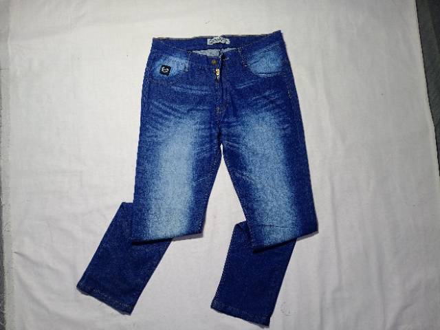 CELANA PANJANG JUMBO 29-34 JEANS PRIA MURAH KOLOR RIP PINGGANG KARET