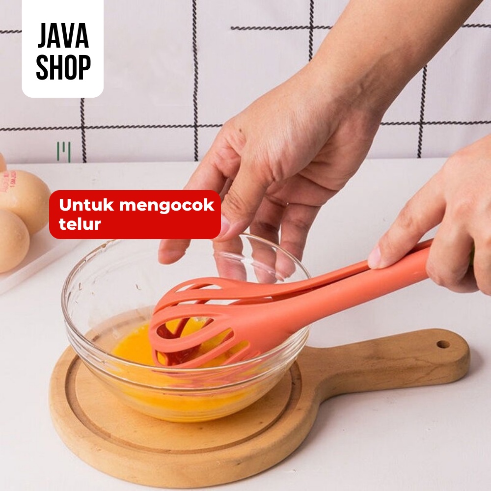 JAVASHOP Pengocok Telur Penjepit Makanan Multifungsi 2 in 1