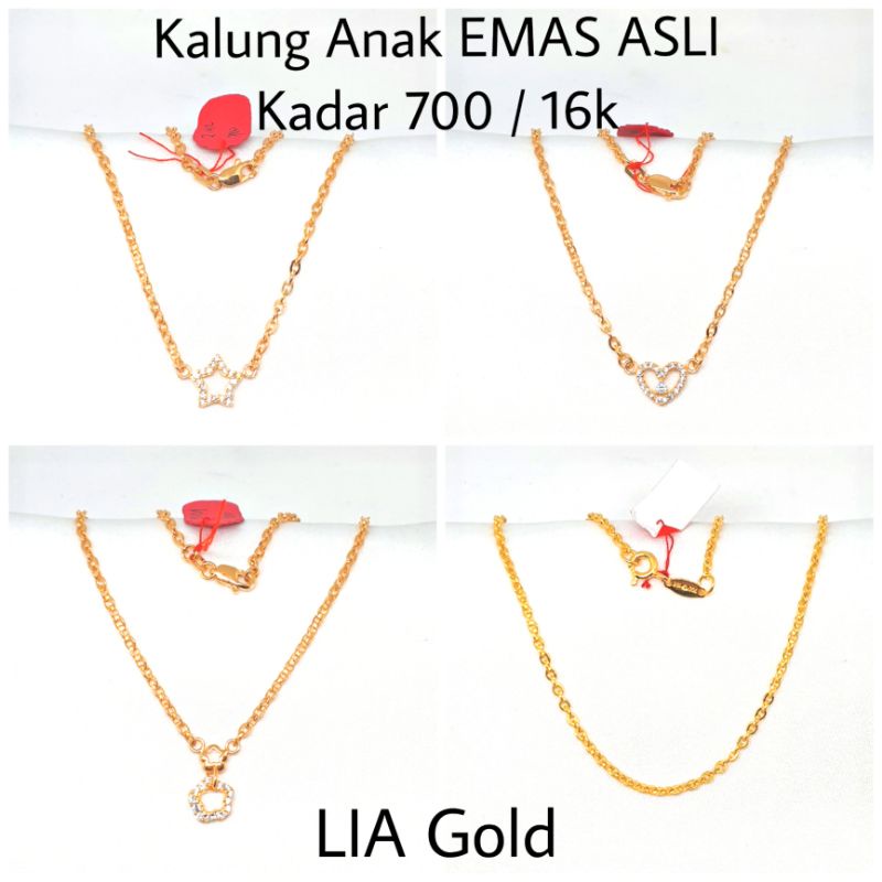 Kalung Anak EMAS ASLI Kadar 700 / 16K ( TOKO MAS LIA GOLD BEKASI )