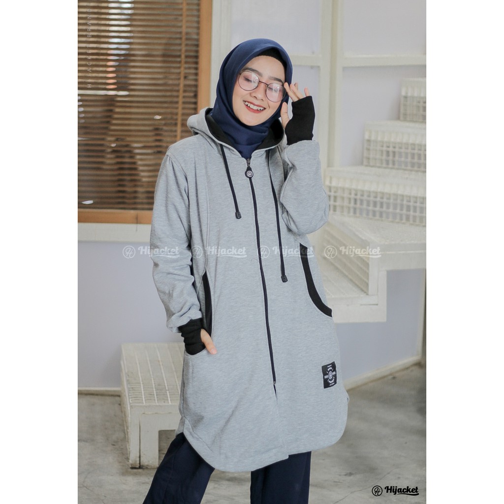 HIJACKET ELEKTRA Jaket Wanita Muslimah-GREY (Abu-abu)