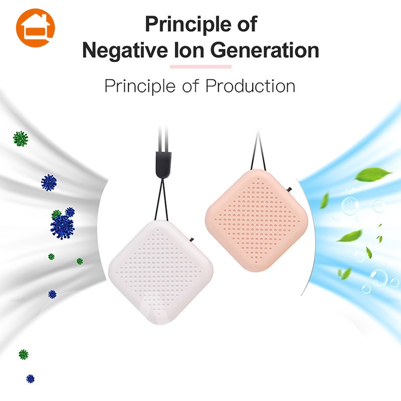 Pembersih Udara Dpt Dipakai Kalung Mini Portabel USB AirPurifier Negatif Ion Generator Kebisingan Rendah Penyegar Udara untuk Anak-anak Dewasa