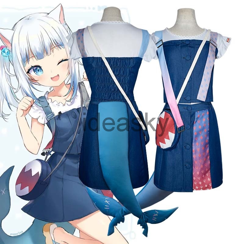 PREORDER Hololive Virtual YouTuber Gawr Gura Catshark Cosplay Costume Cute Shark Costume For Women H
