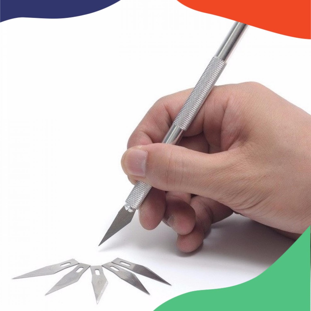 

KNIFEZER Pisau Ukir Seni Hobby Crafting Art Knife Metal Handle Murah Berkualitas