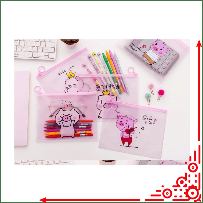 

mj / PF12 Japanese Piggy Cartoon A5 Stationery Pencil Case / Tempat Pensil