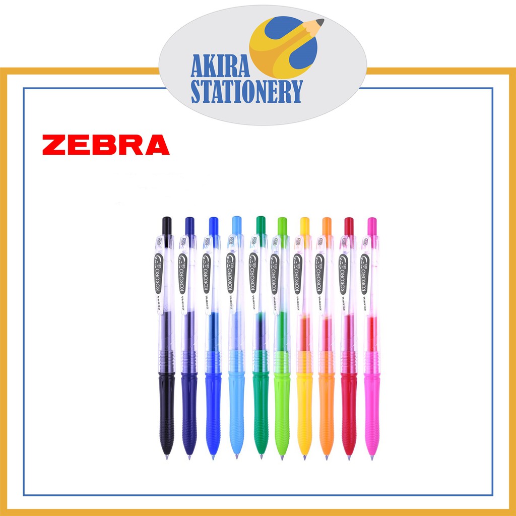 

Pulpen ZEBRA Kokoro Gel 0.5 mm Hitam - Biru Cetek / Retractable Gel Pen 05mm / Ballpen ( PCS )