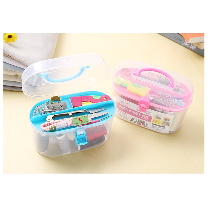 sewing kit box mini paket perlengkapan menjahit lengkap dengan kotak jahit