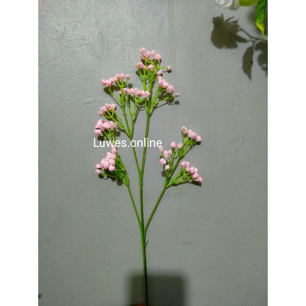 bunga Babybreath spon pink soft buket bunga plastik palsu dekorasi