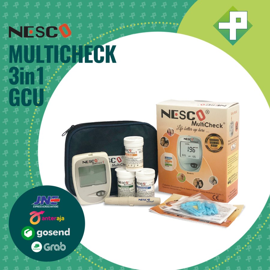 Nesco Multicheck 3in1 GCU / Alat Cek Gula, Cholesterol, Asam Urat