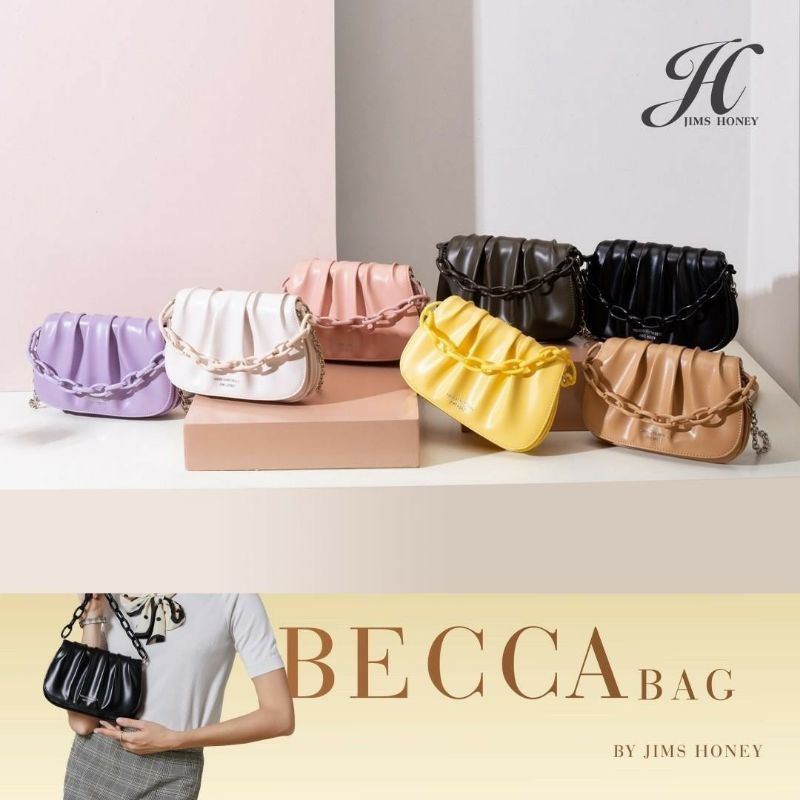 JIMS HONEY BECCA BAG Hand Bag Rantai dan Bisa Dijadikan Tas Slempang dengan Kombinasi Tali Kulit dan