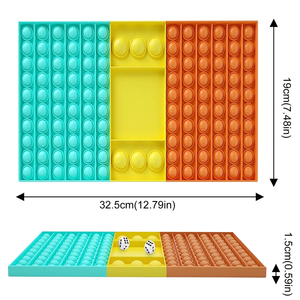 Mainan Board Game Catur Popper Besar Bahan Silikon Warna Pelangi Untuk Pereda Stres