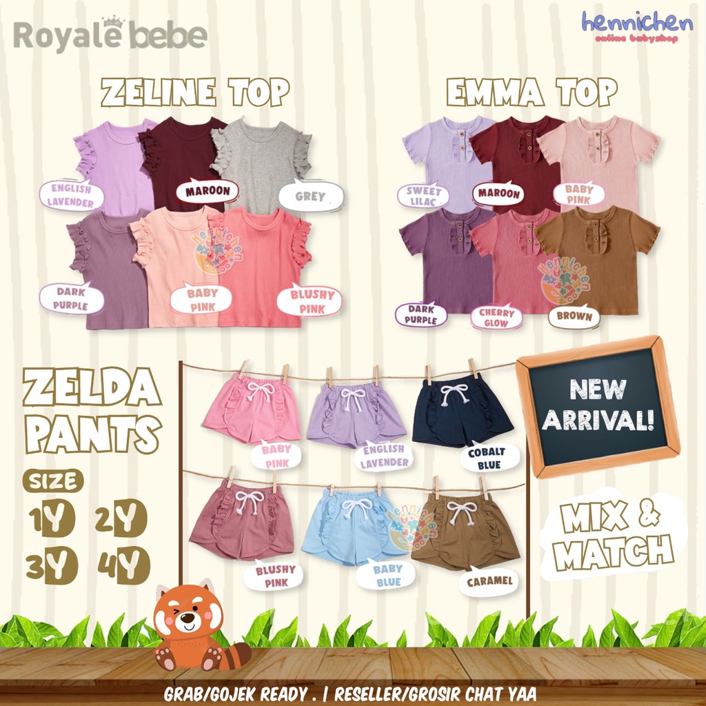 ROYALE BEBE ZELDA PANTS BABY ZELDA CELANA PENDEK ANAK RUFFLE FASHION ANAK PEREMPUAN 1 - 4 TAHUN