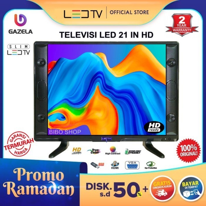 COD Weyon Sakura Gazela TV LED 21 inch Double Speaker Kanan Kiri Digital TV HD Ready Televisi Murah 