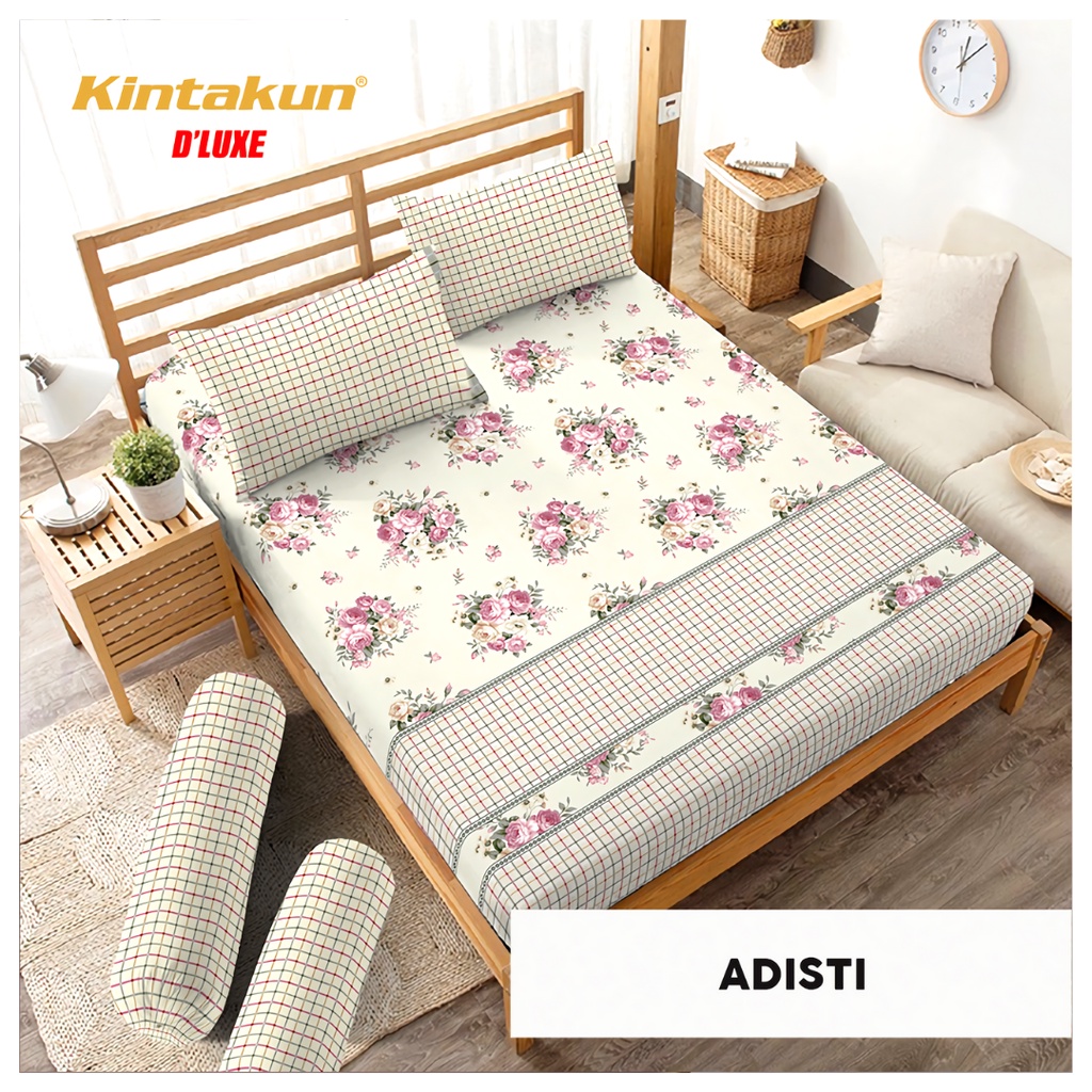 Sprei Kintakun Dluxe Queen - Sprei Queen ukuran 160x200 tinggi 20 cm Motif ADISTI -  Sprei Cantik Mu