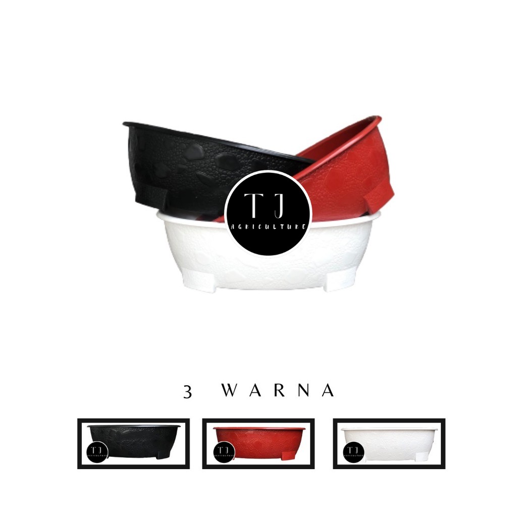 Pot Bonsai Oval 10 Budi Jaya Plastik (BJP) | Pot Bunga Tanaman Plastik Bonsai Oval Besar 10 Hitam Me