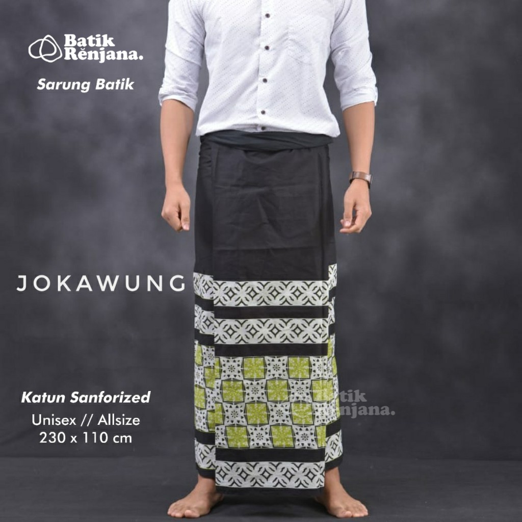 JOKOAWUNG Sarung Batik Pria Cowok Dewasa Premium Motif Batik Lebaran Asli Solo ALL Size RENJANA