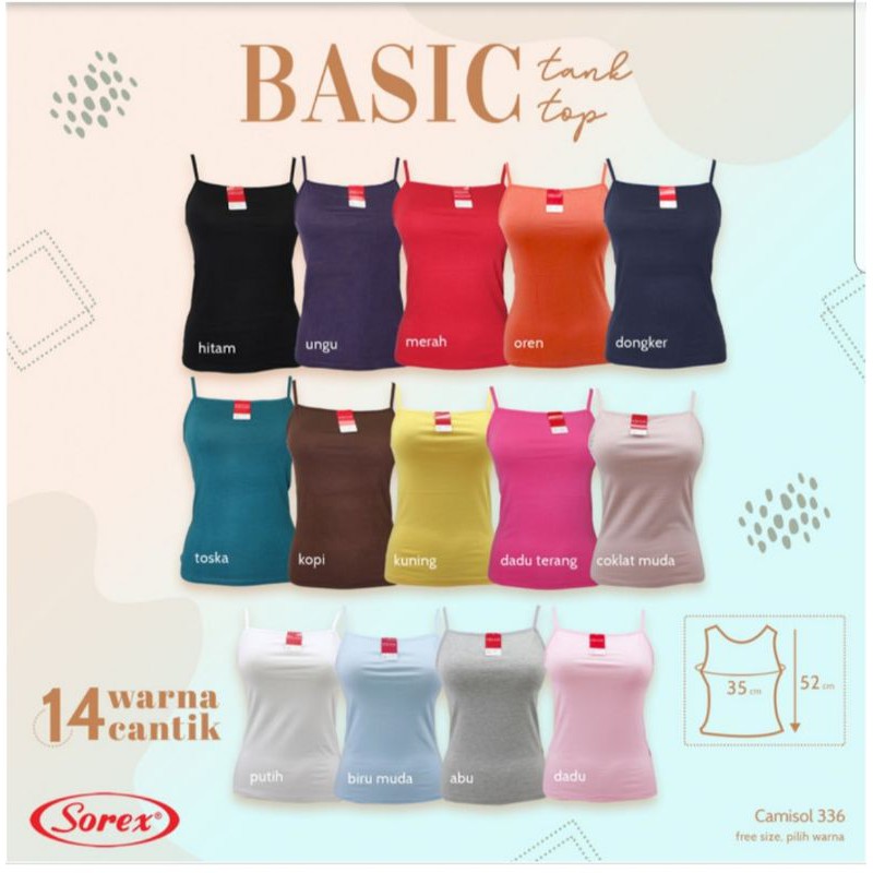 3 pc Tanktop wanita merk Sorex kode 336