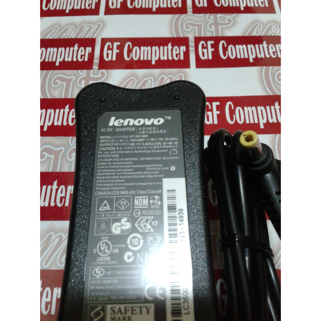 Adaptor/ Charger Laptop Lenovo 19v 3.42a For Lenovo IdeaPad Y300 Y350 Y410 Y430 Y510 Y530 Y550