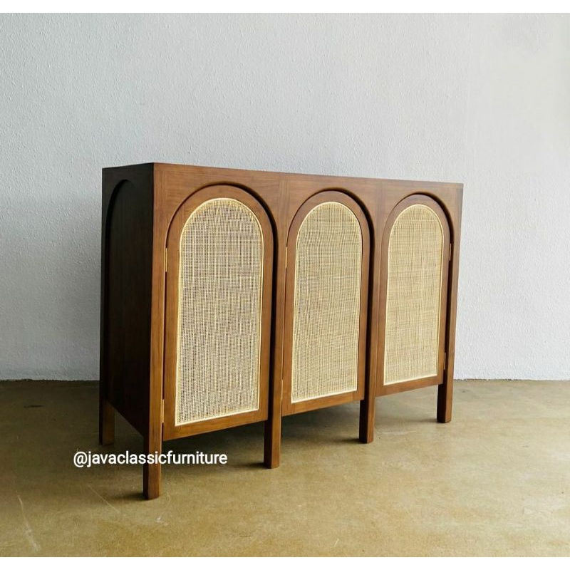 BUFET TV SCANDINAVIA RETRO ROTAN MINIMALIS VINTAGE CABINET KAYU JATI DRAWER PAJANGAN MURAH BERKUALITAS EXPORT FINISHING NATURAL FURNITURE JEPARA-1