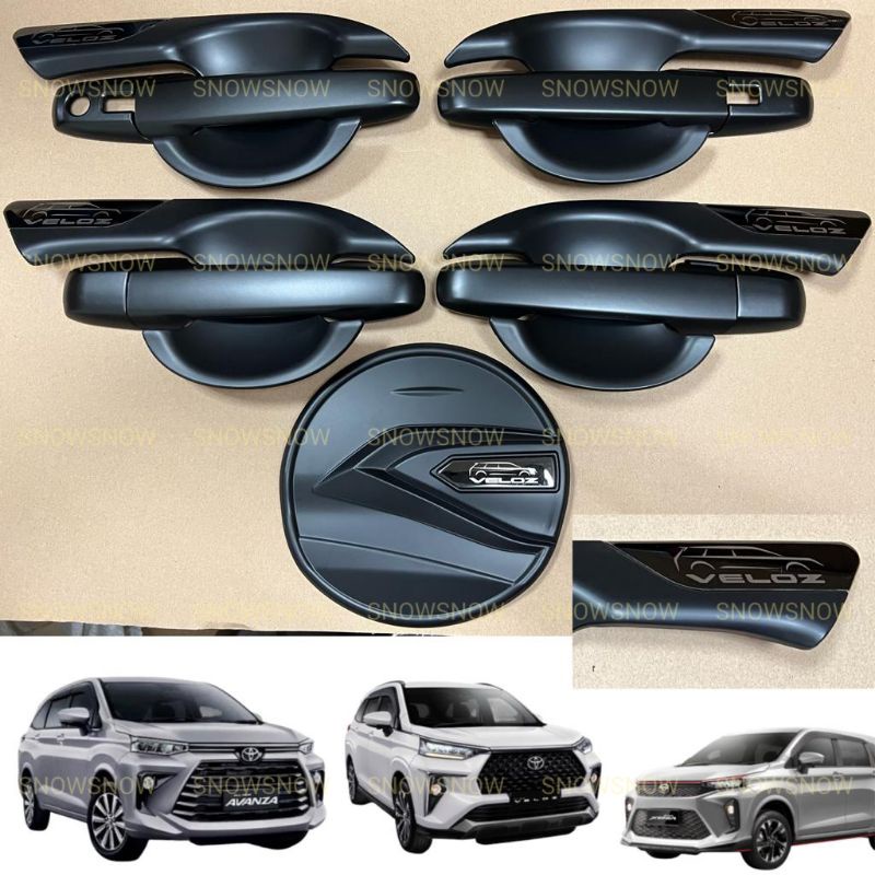 Paket Outer Handle Tank Cover Avanza Xenia Veloz 2022 2023 2024 UP GR SPORT Hitam Chrome