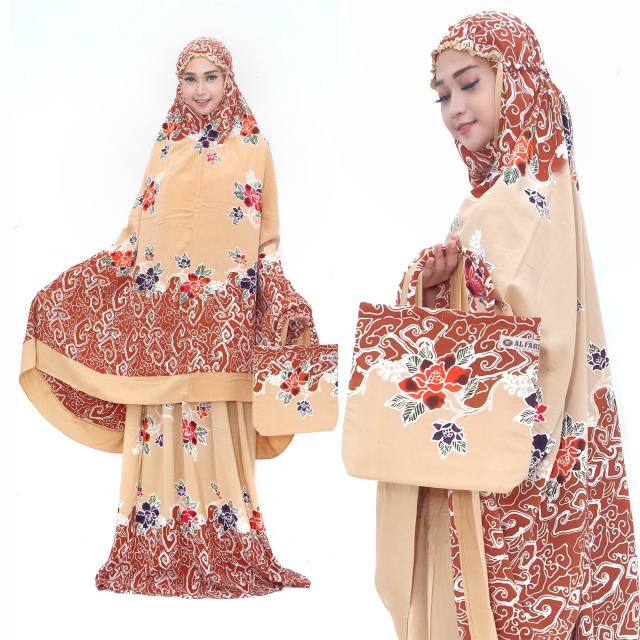 MUKENA BATIK CAP  PEKALONGAN ASLI  SOGAN COLET BARU SUPER HALUS