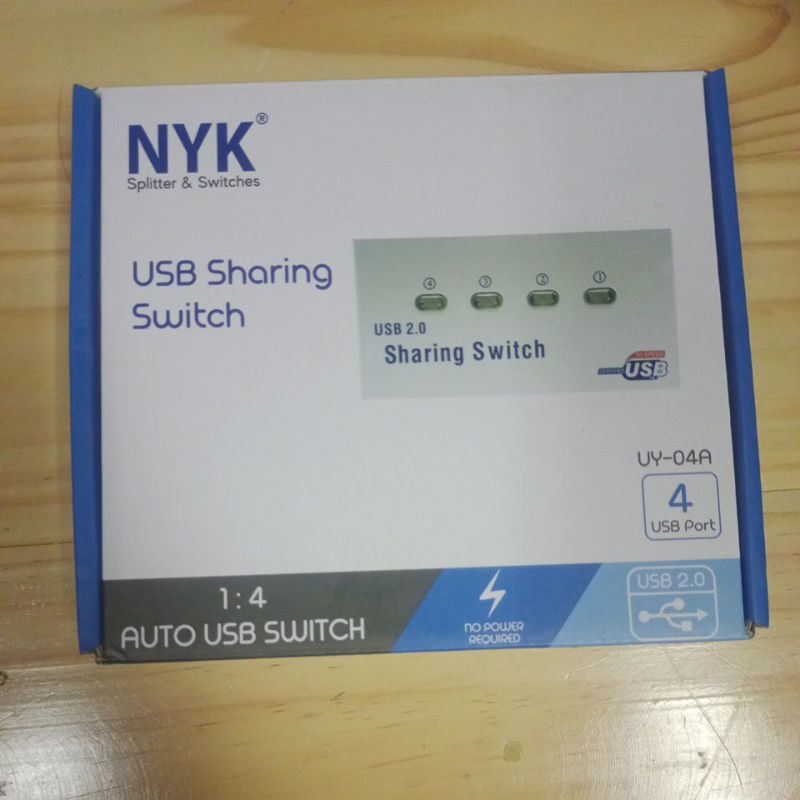 Auto USB Switch 1:4 NYK USB Sharing Switch tanpa power