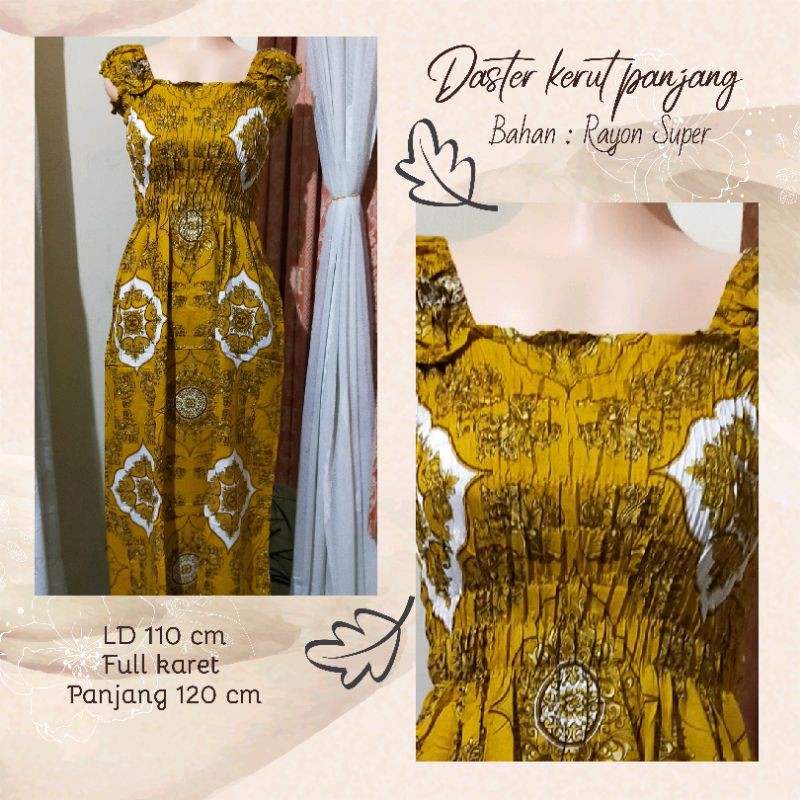 Daster Kerut motif Bali dewasa Panjang