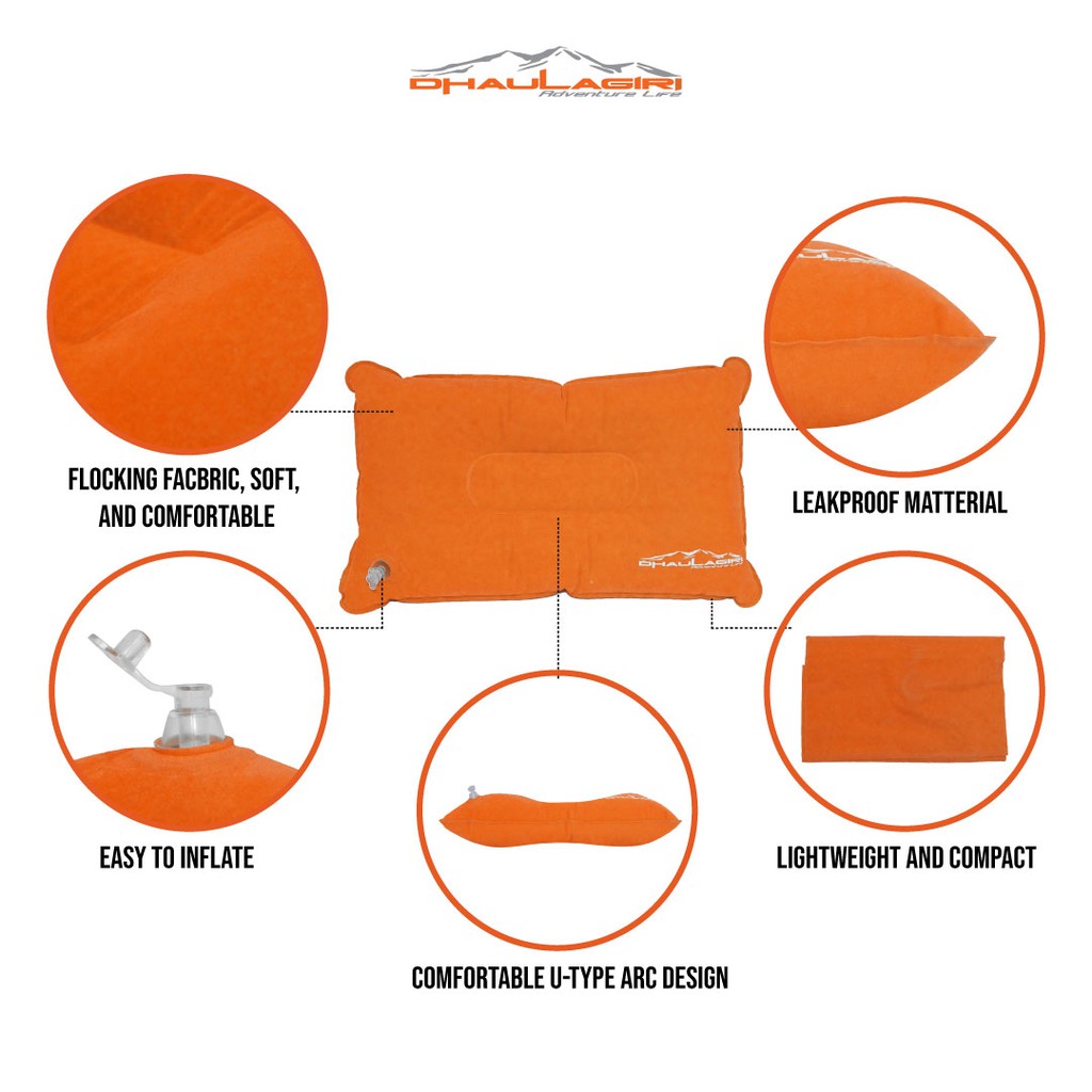 Bantal Tiup Dhaulagiri Travel Pillow Outdoor Camping Gunung Portable