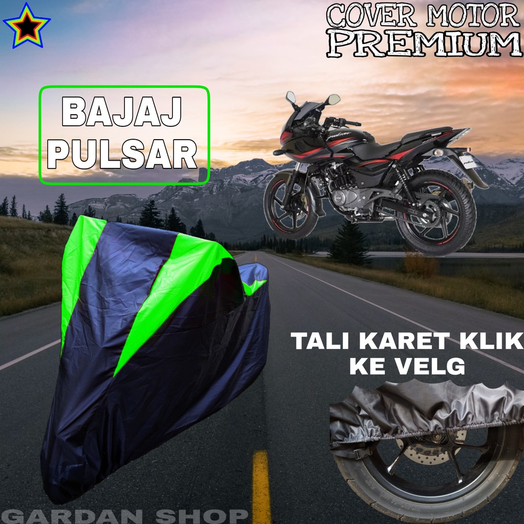 Sarung Motor BAJAJ PULSAR Hitam HIJAU Body Cover Penutup Pelindung Motor Bajaj Pulsar PREMIUM