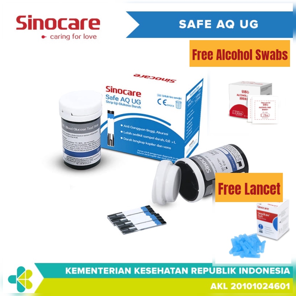 Sinocare Safe AQ UG strip uji gula darah