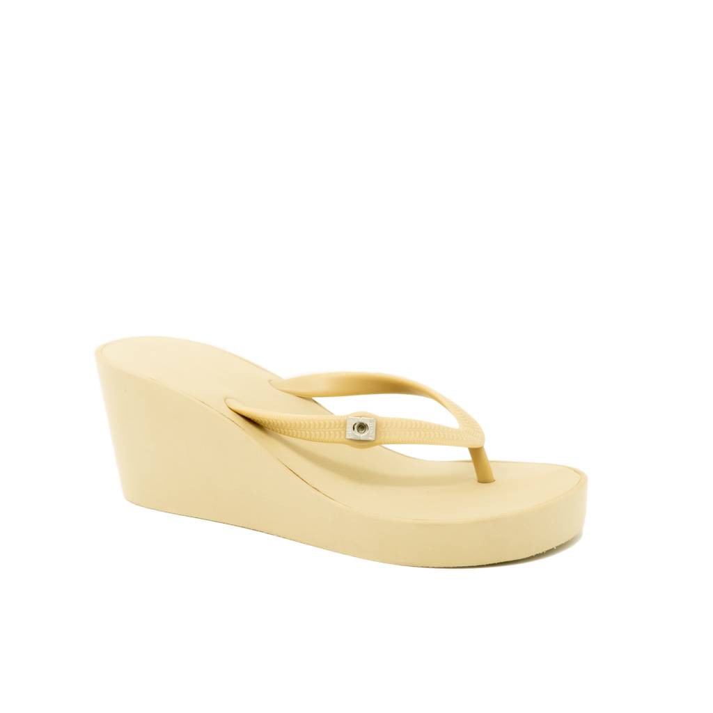 Popits Wedges 7cm Sand Gray Sandal Wanita Original