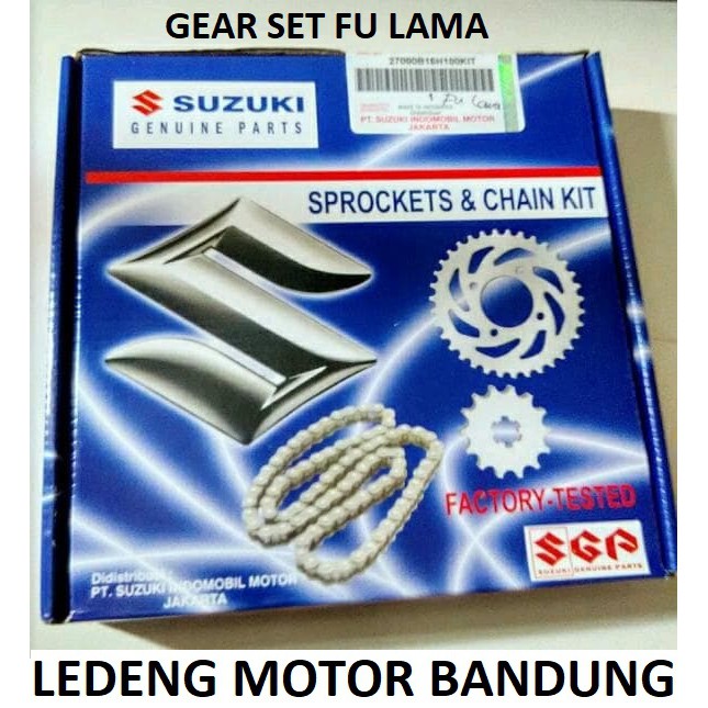 Gear Set Satria FU Rantai Komplit GirSet Depan Belakang Original SGP