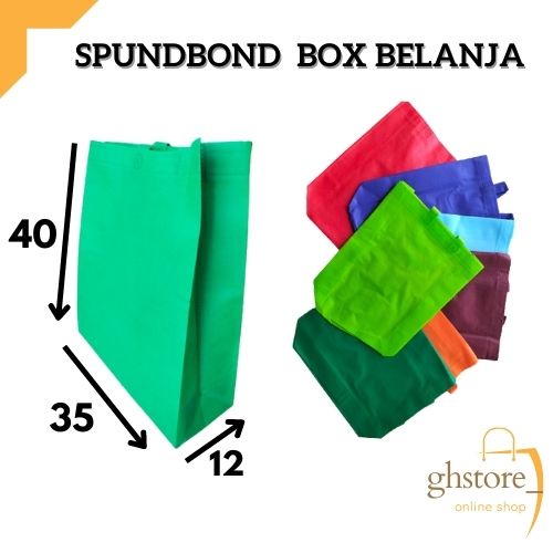 

spundbond box 35x40x12 sisi samping dan alas/tas sembako/tas belanja ( lusin )
