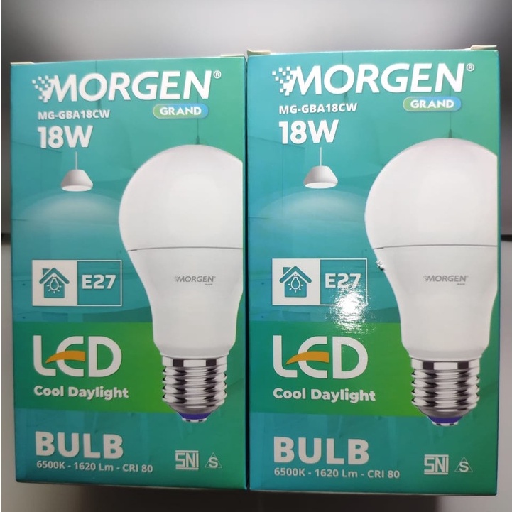 LAMPU LED BULB 18w / 18 Watt PUTIH MORGEN GRAND GARANSI 2 TH