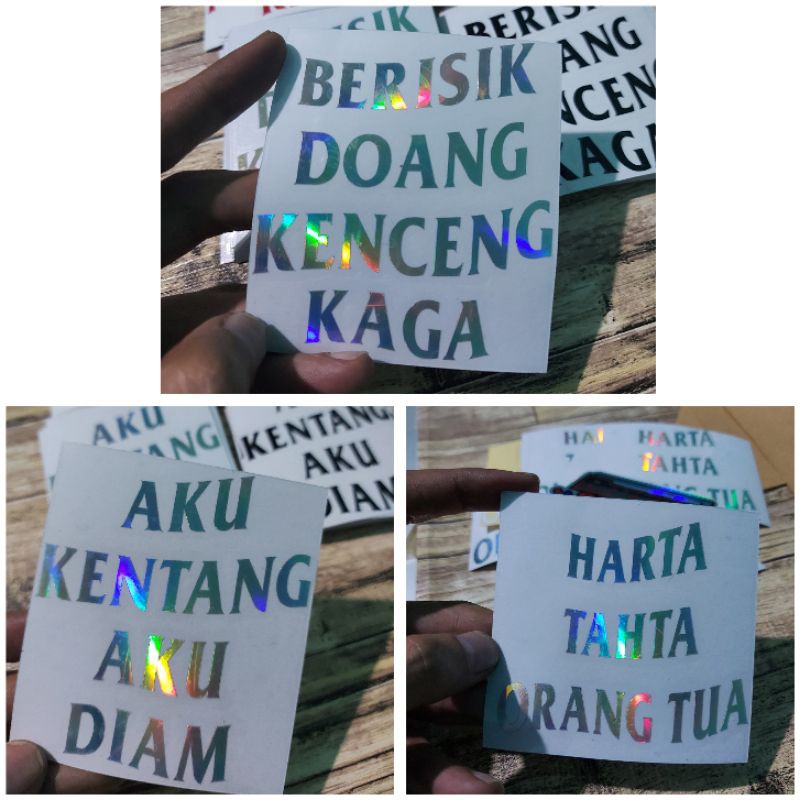 STICKER BERISIK DOANG KENCENG KAGA AKU KENTANG KAMU DIAM CUTTING