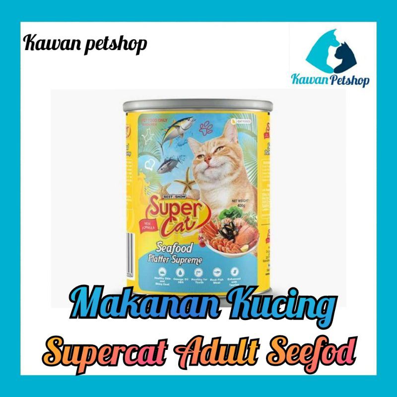 Supercat Adult Sefood 400 Gram - Wed Food Supercat Kaleng