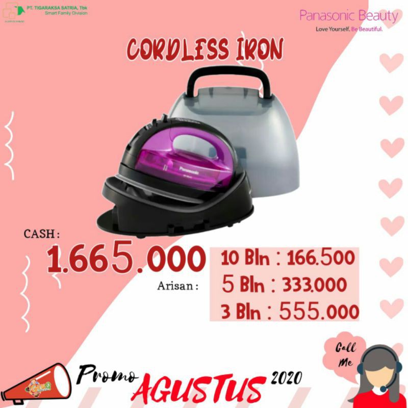 Cordless Iron/Setrika uap tanpa kabel