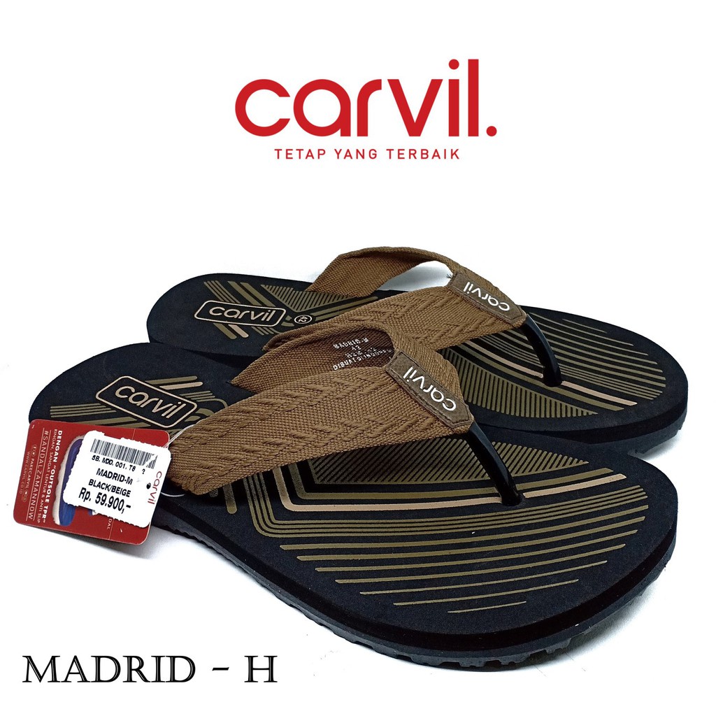 Sandal Jepit Carvil Pria Dewasa Madrid 39-44 / Sandal Sepone / Sandal Casual/sandal jepit carvil anti slip