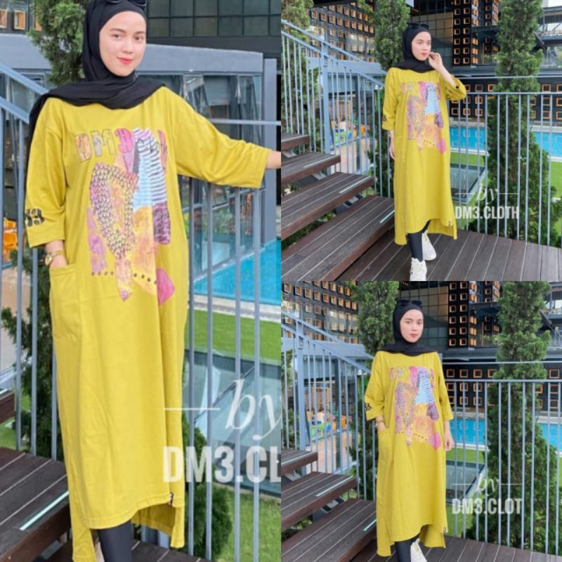 VRN ID- 100 ORIGINAL / LONG TUNIK DM3 ORIGINAL/TUNIK DM3 /KAOS DM3/FASHION WANITA/PAKAIN WANITA/TUNI