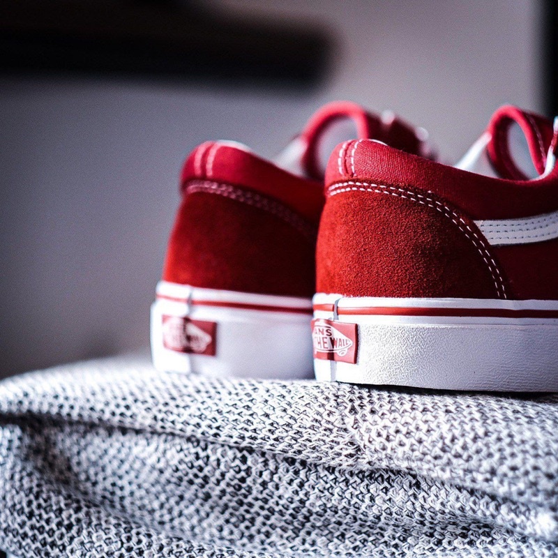 VANS OLDSKOOL BRICK RED TRUE WHITE CLASSIC ORIGINAL 100%