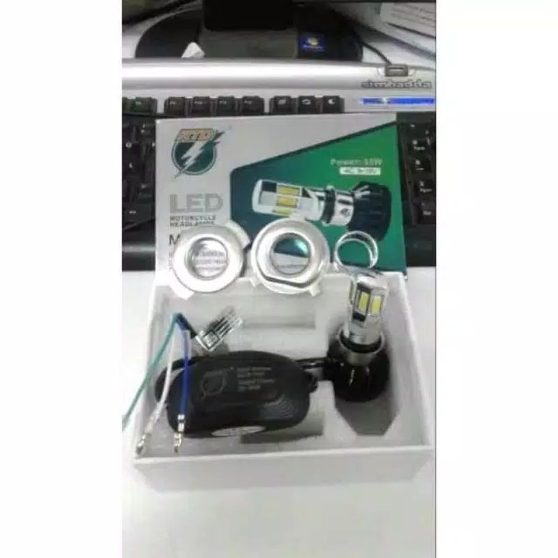 LAMPU UTAMA DEPAN LED RTD MO2E 30W AC DC  6sisi 6mata 6led 6titik mio vario beat supra vixion dll