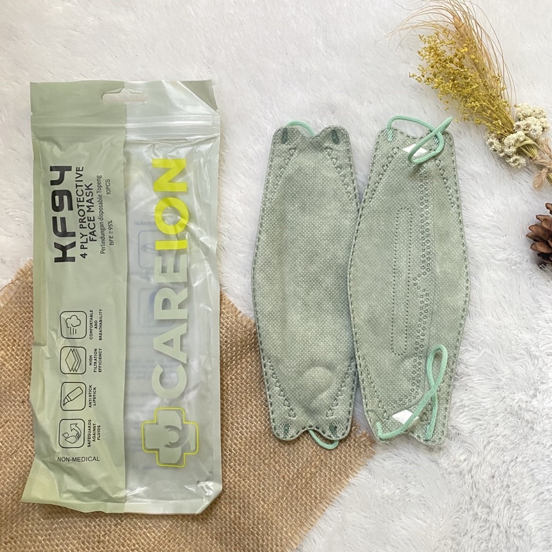 MASKER KF94 CAREION MATCHA NUDE PASTEL KF94 4PLY