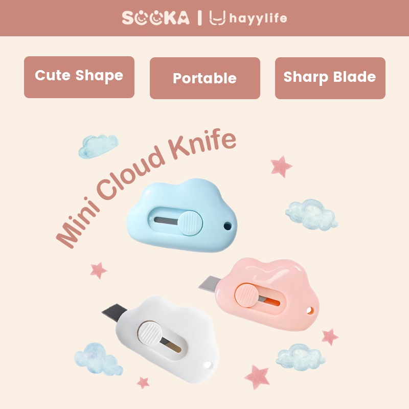 SOOKA Cutter Pemotong Kertas Mini Portable Bentuk Awan Untuk Buka Paket HL-AGA602