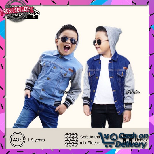 Jaket Jeans Levis Anak Perempuan Umur 2-10 Tahun / Baju Jaket Crop Top (1-9 Tahun) Jaket Jeans Anak