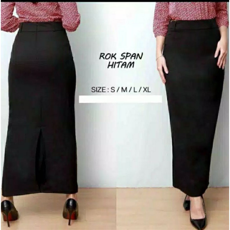 Rok Kerja Wanita / Kantoran bahan woll ukuran jumbo. Model SPAN / BELAH REMPLE ( UKURAN S - 5L ) dejifa