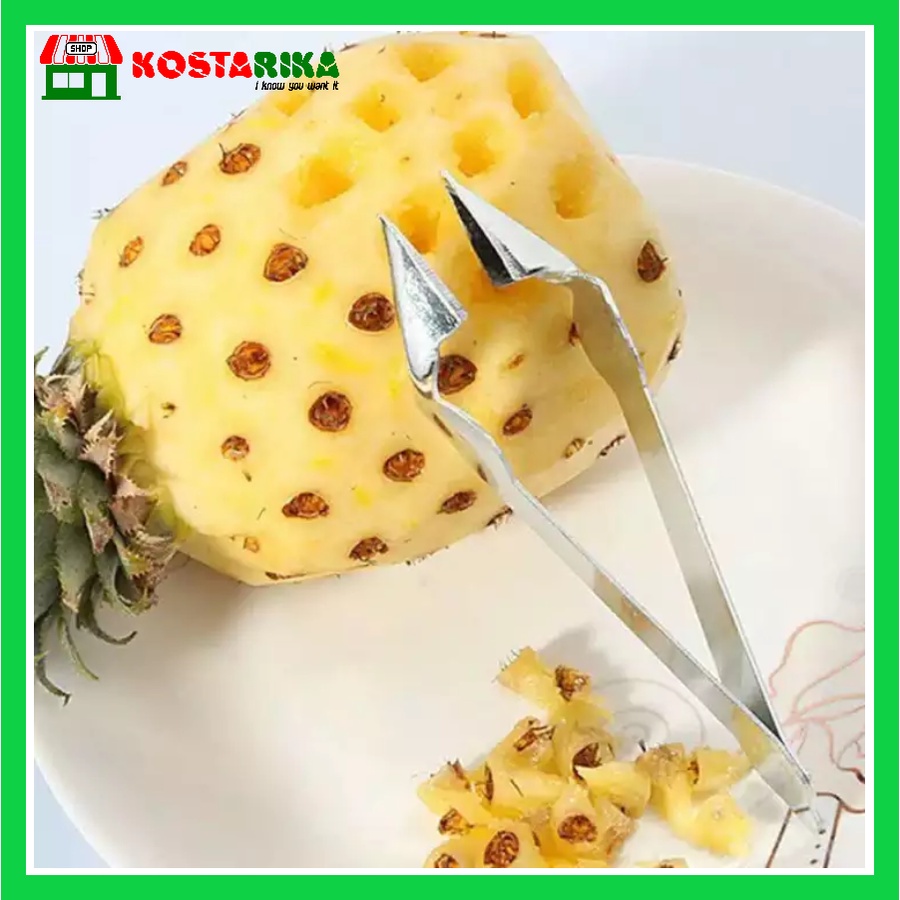 Alat Penjepit Pengupas Mata Nanas Stainless Steel Pineapple Seed Remover Cutting Clip