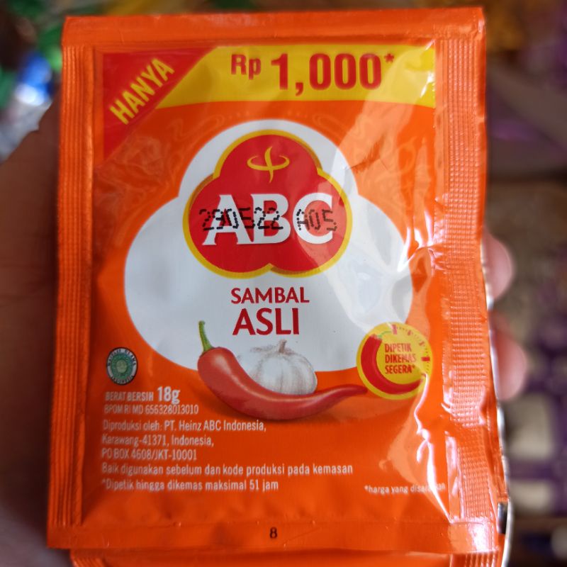 

Sambal Abc Sachet 18 Gram